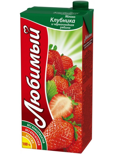 Сок Любимый сад клубника, яблоко,черн рябина 12/1л